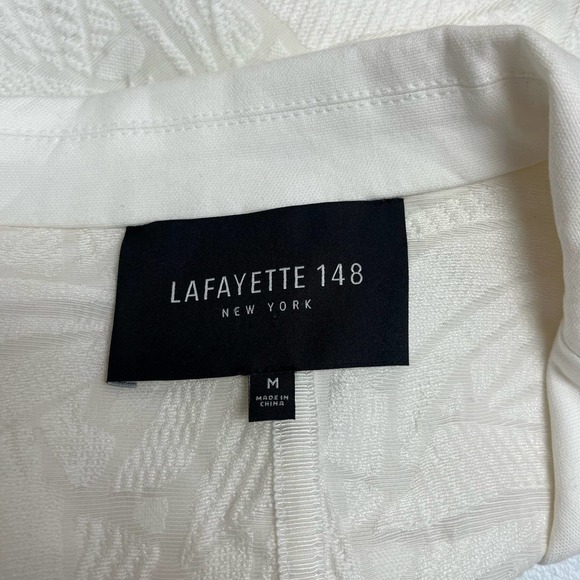 Lafayette 148 New York White Textured Jacket Medium - Picture 4 of 6